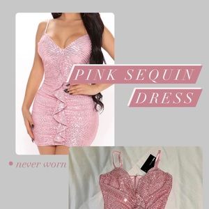 Womens Sexy Mini Pink Dress